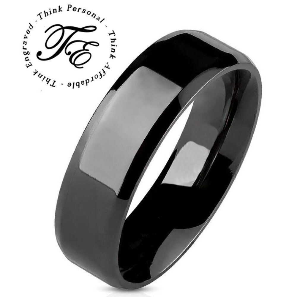 Men's Black Promise Ring Band - Guys Black Promise Ring  - Male Promise Ring